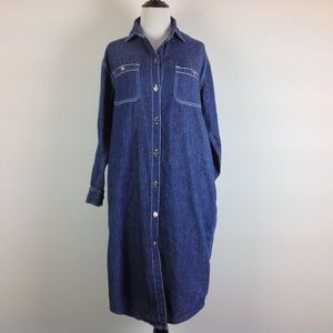 Mizz Lizz Dress Women Junior 9 10 Midi Button Blue